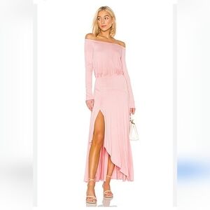 Free People Juptier Pink Off-Shoulder Maxi Dress - XS